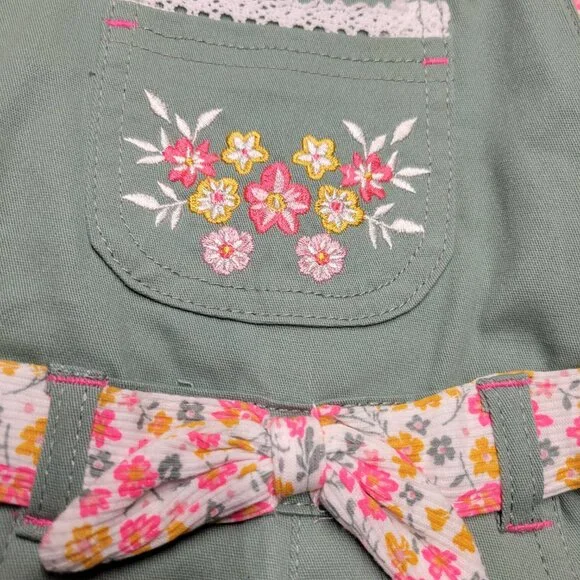 Girls overalls, Little Lass, size 2t. Green, new with tags - Picture 2 of 7